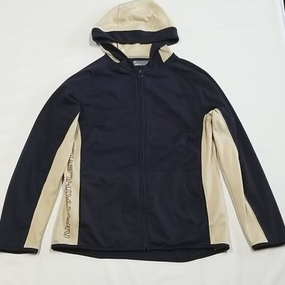 NFA Hoodie Men's Large Front Full Zip Side Pockets Vintage Dark Blue/Tan Snow - Picture 1 of 11